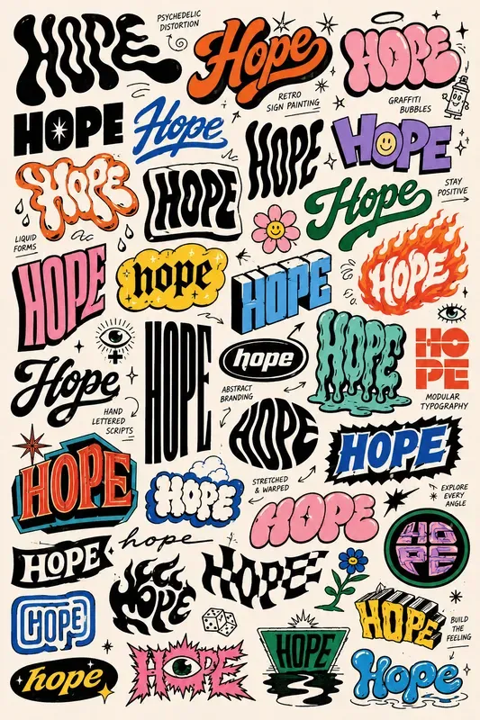 Experimental Lettering Concept Sheets