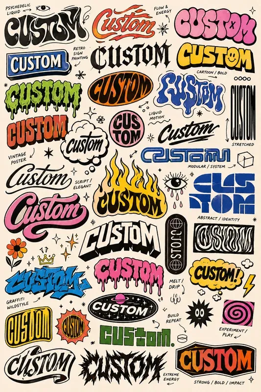 Experimental Lettering Concept Sheets