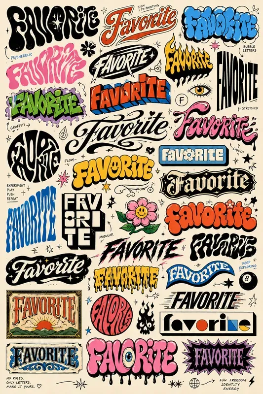 Experimental Lettering Concept Sheets