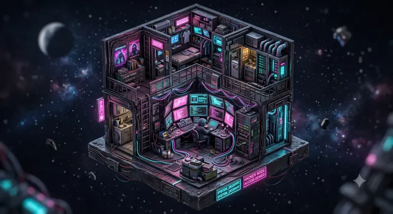 3D Isometric Cyberpunk Microworlds