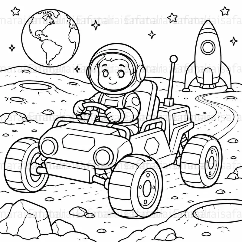 Kids Space Coloring Pages Generator