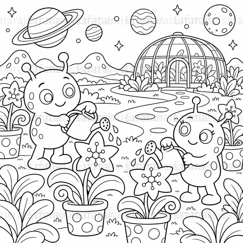 Kids Space Coloring Pages Generator