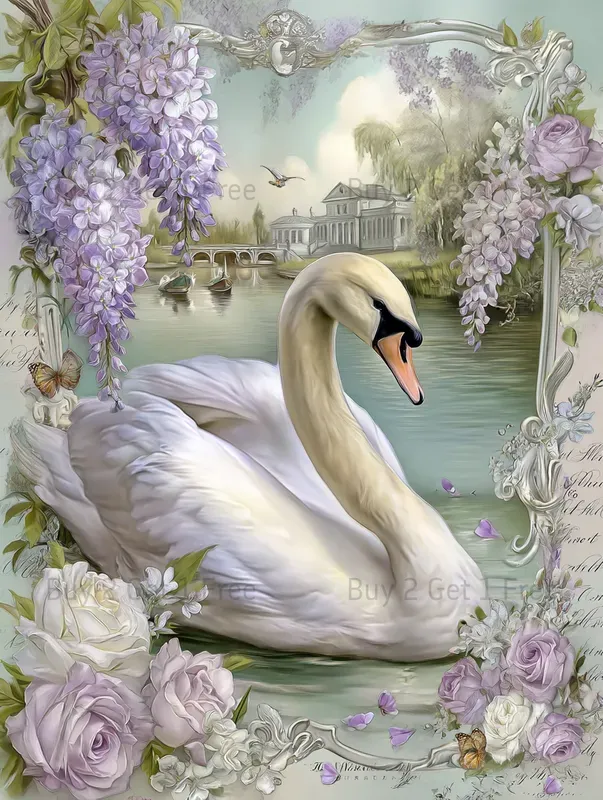 Lavender French Vintage Scrapbook Papers