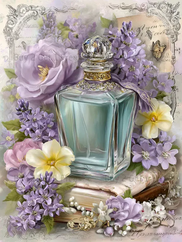 Lavender French Vintage Scrapbook Papers