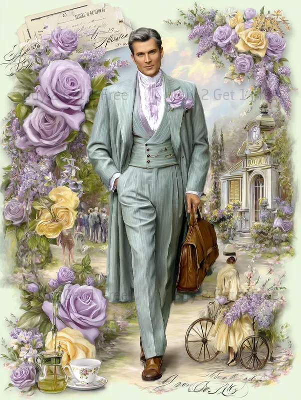 Lavender French Vintage Scrapbook Papers