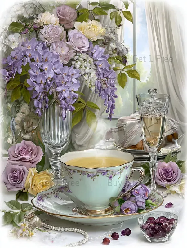 Lavender French Vintage Scrapbook Papers