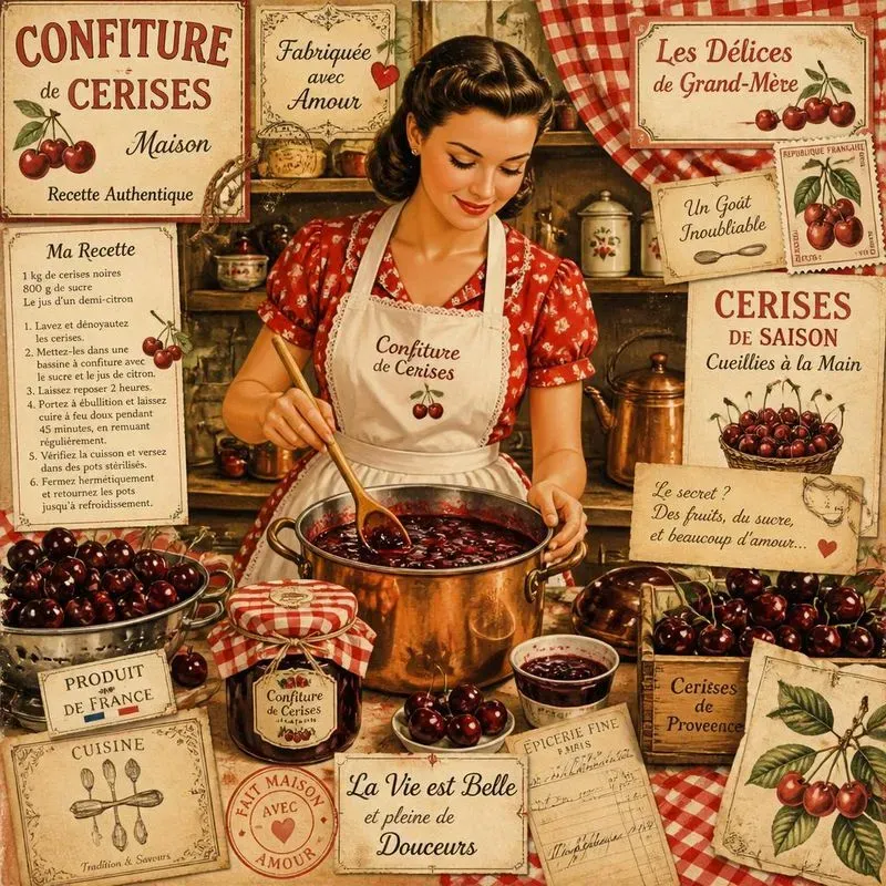 Vintage French Jam Kitchen Pages