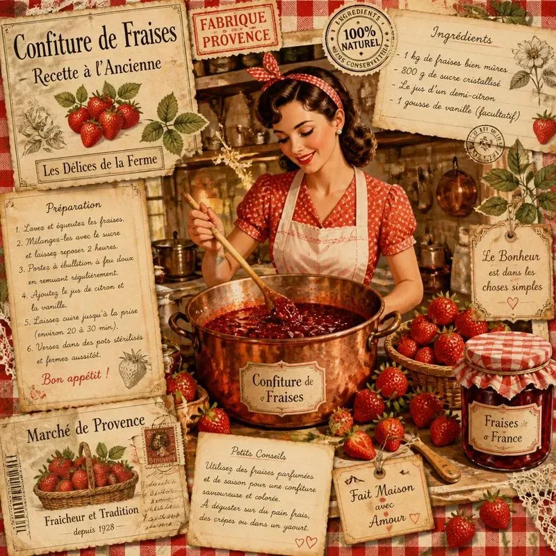 Vintage French Jam Kitchen Pages