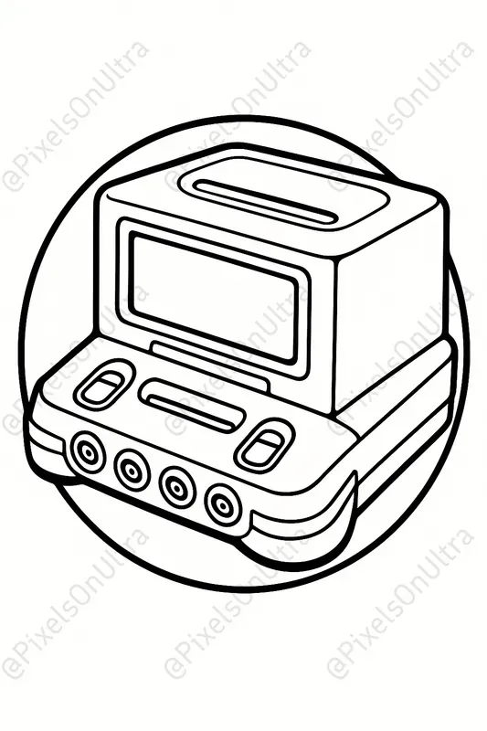 Gaming Consoles Coloring Book Pages