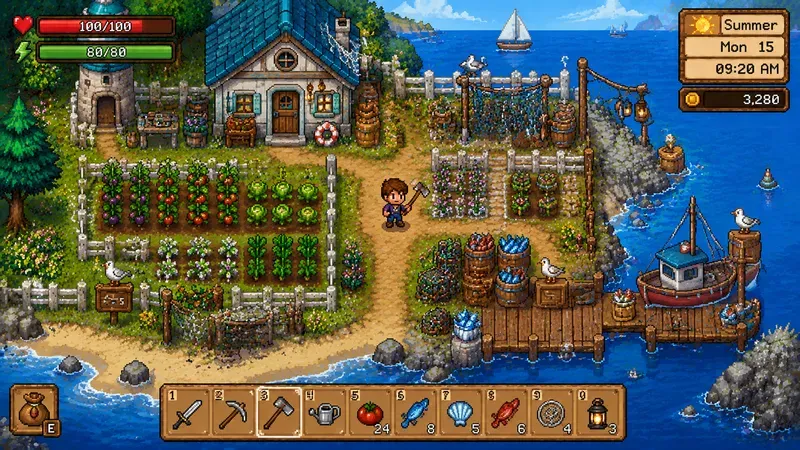Cozy 16bit RPG Gameplay Mockup Generates