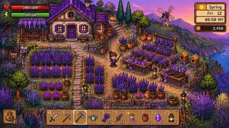 Cozy 16bit RPG Gameplay Mockup Generates