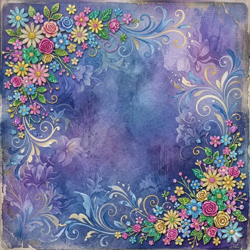 Shiny Stickers Floral Vintage Backgrounds