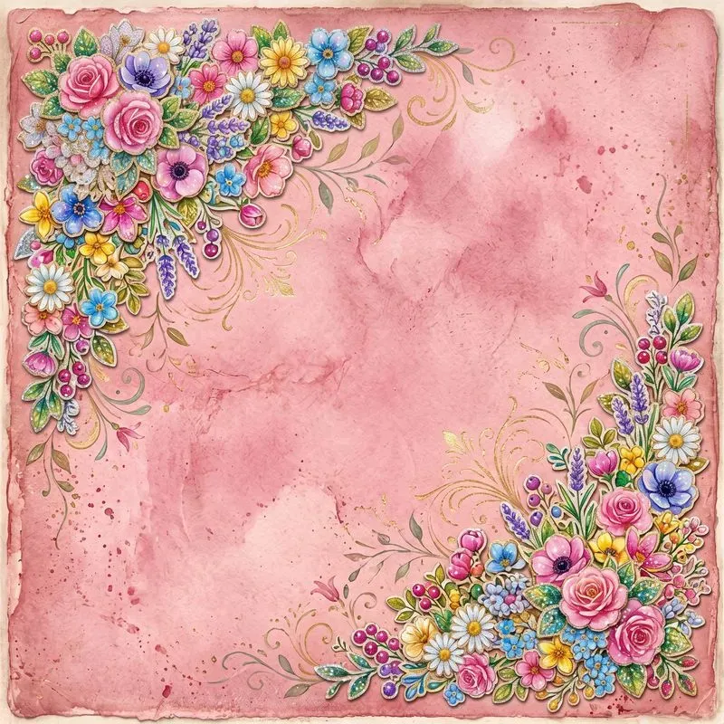 Shiny Stickers Floral Vintage Backgrounds