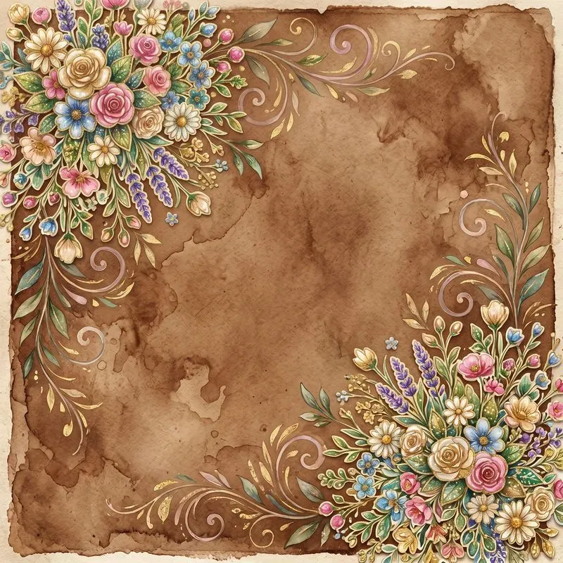 Shiny Stickers Floral Vintage Backgrounds