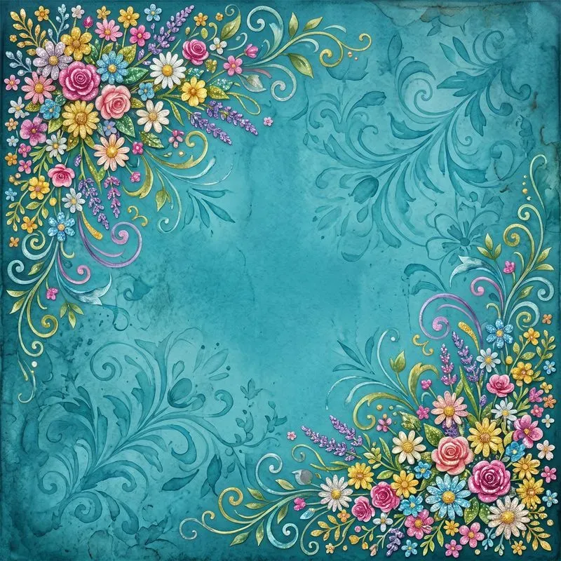 Shiny Stickers Floral Vintage Backgrounds