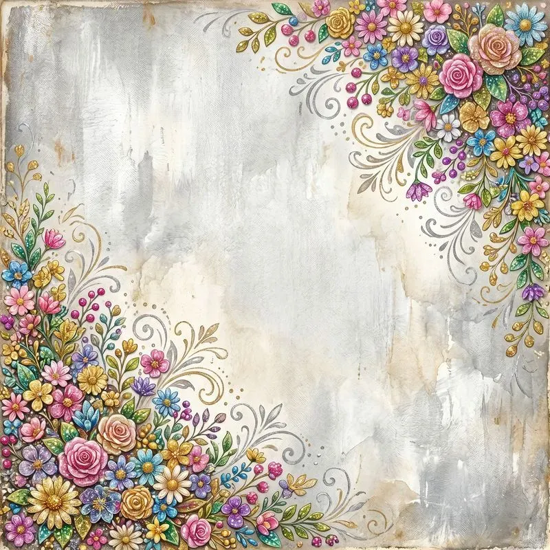 Shiny Stickers Floral Vintage Backgrounds