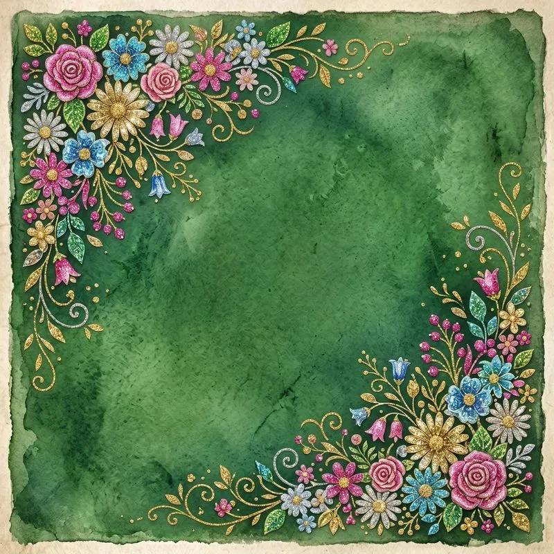 Shiny Stickers Floral Vintage Backgrounds