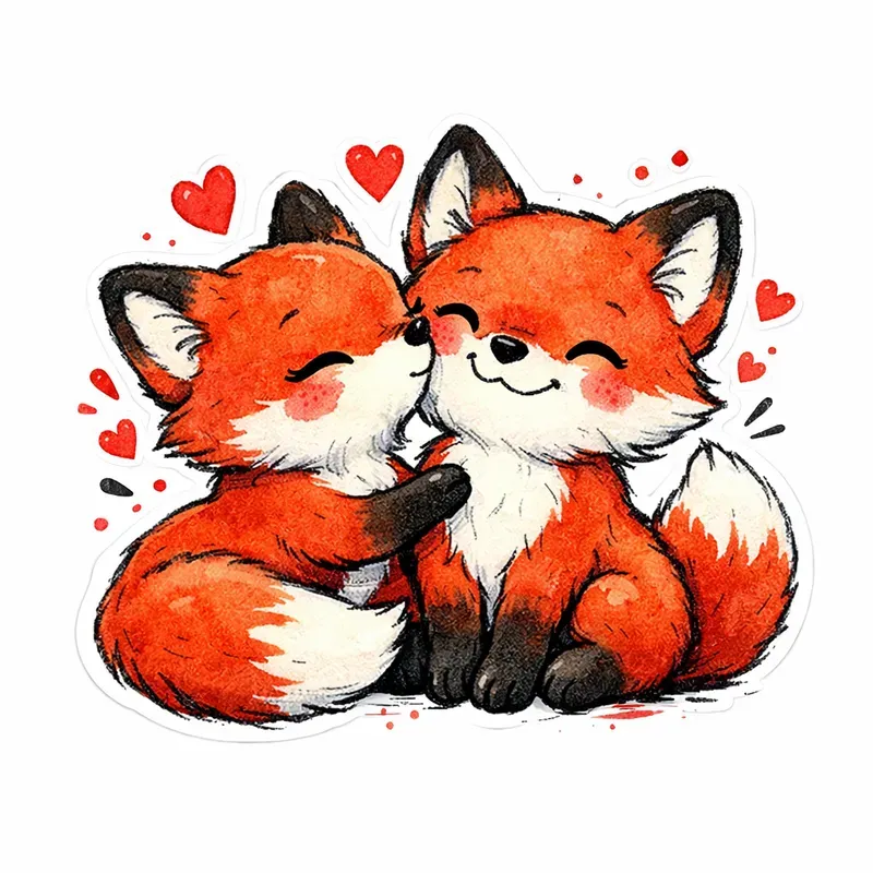 Romantic Animal Love Stickers