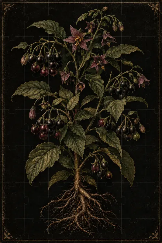 Vintage Dark Botanical Illustrations