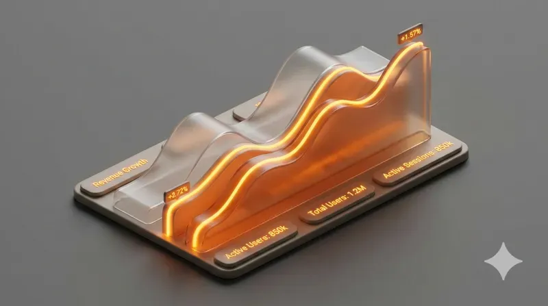 3D Glass Analytics Charts UIs