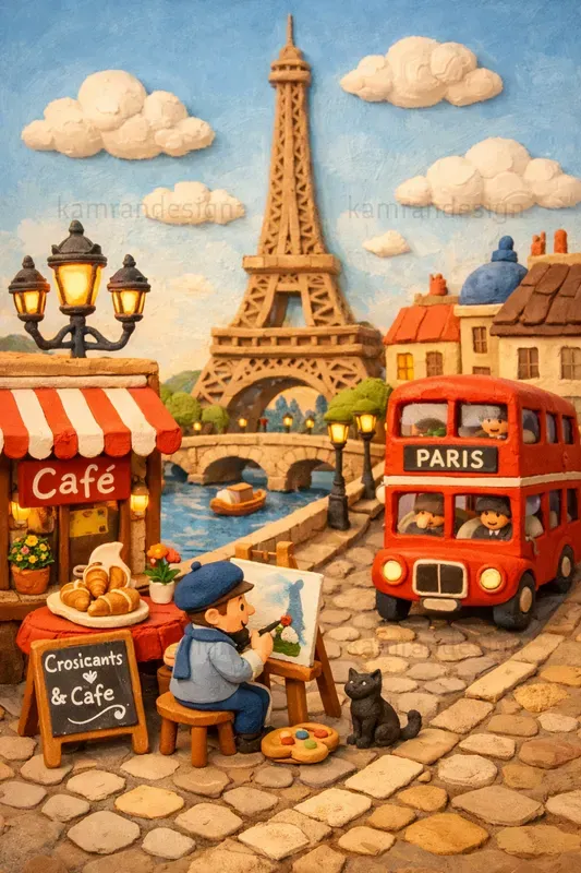 Clay Style Travel Posters