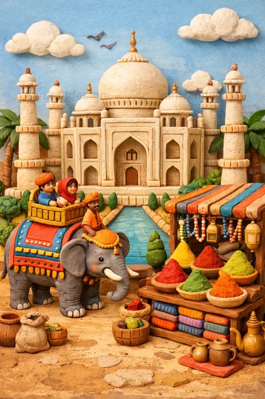 Clay Style Travel Posters