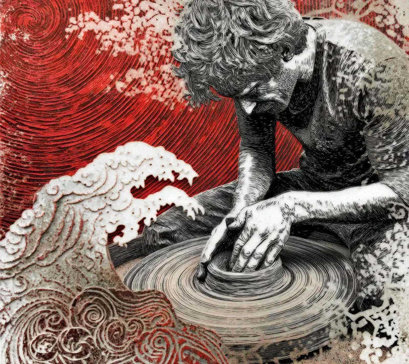 Dramatic Linocut Woodcut Engraving Art