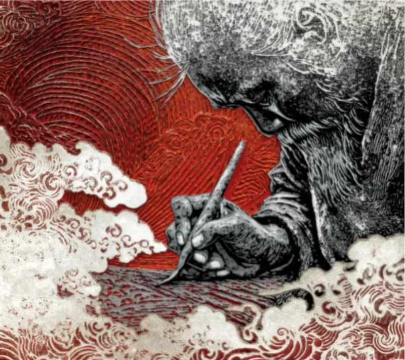 Dramatic Linocut Woodcut Engraving Art