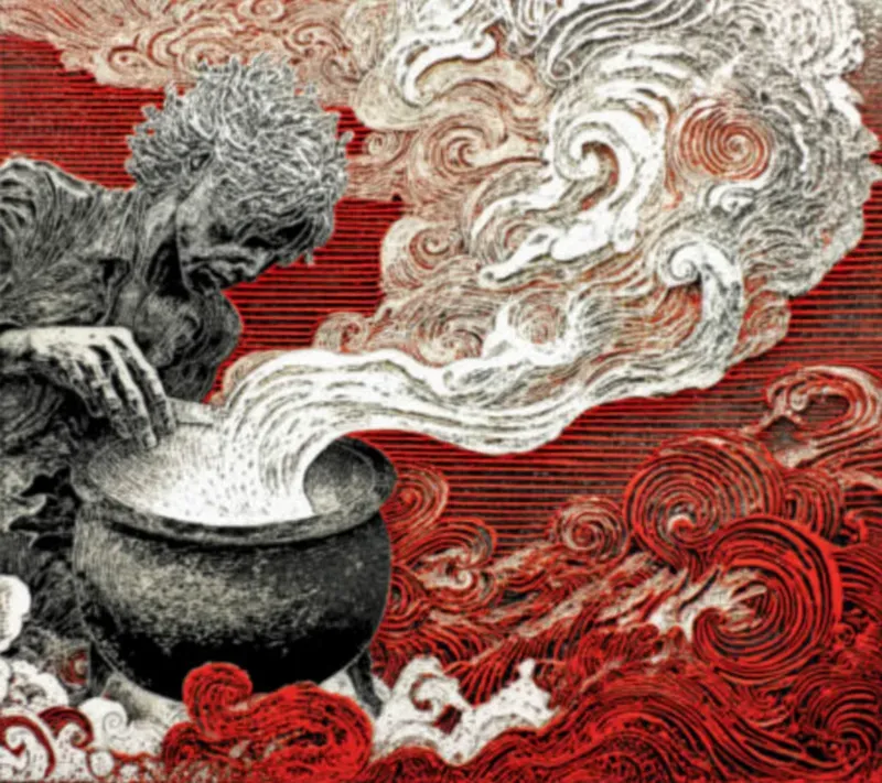 Dramatic Linocut Woodcut Engraving Art