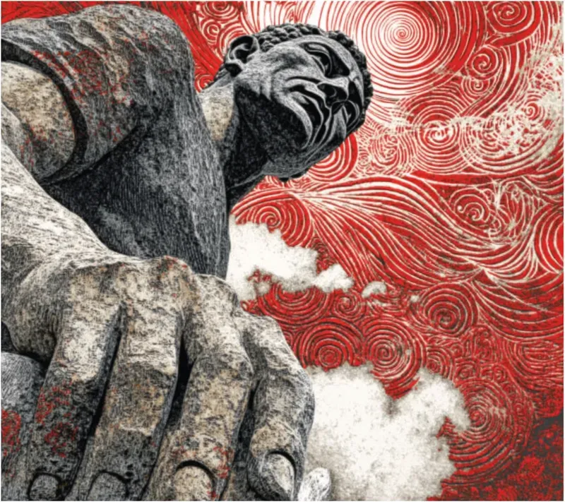 Dramatic Linocut Woodcut Engraving Art