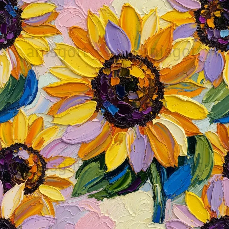 Vibrant Garden Impasto Seamless Patterns