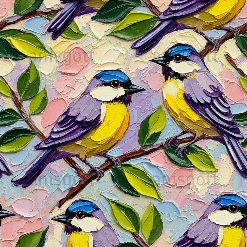 Vibrant Garden Impasto Seamless Patterns