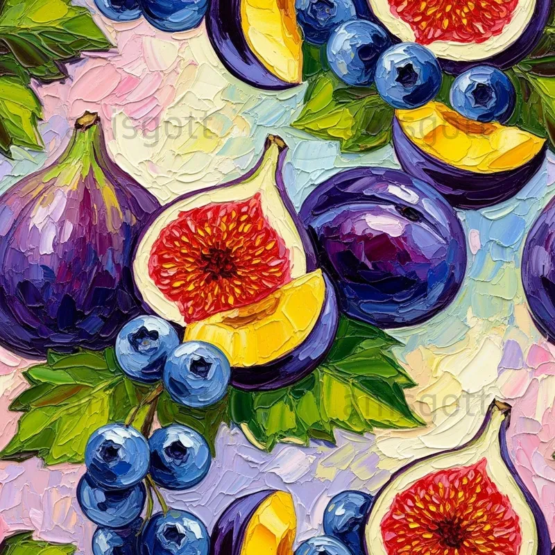 Vibrant Garden Impasto Seamless Patterns
