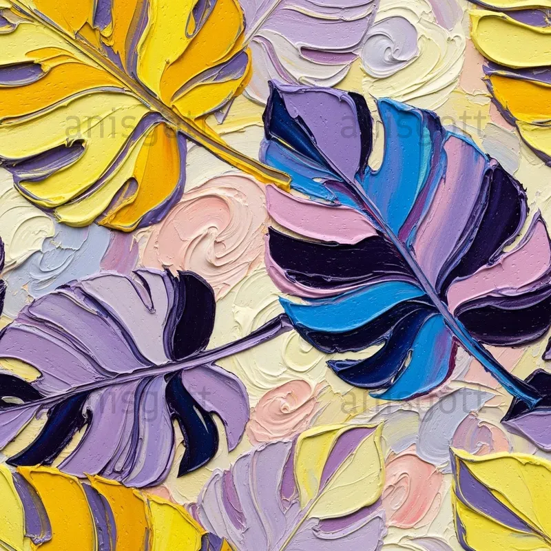 Vibrant Garden Impasto Seamless Patterns