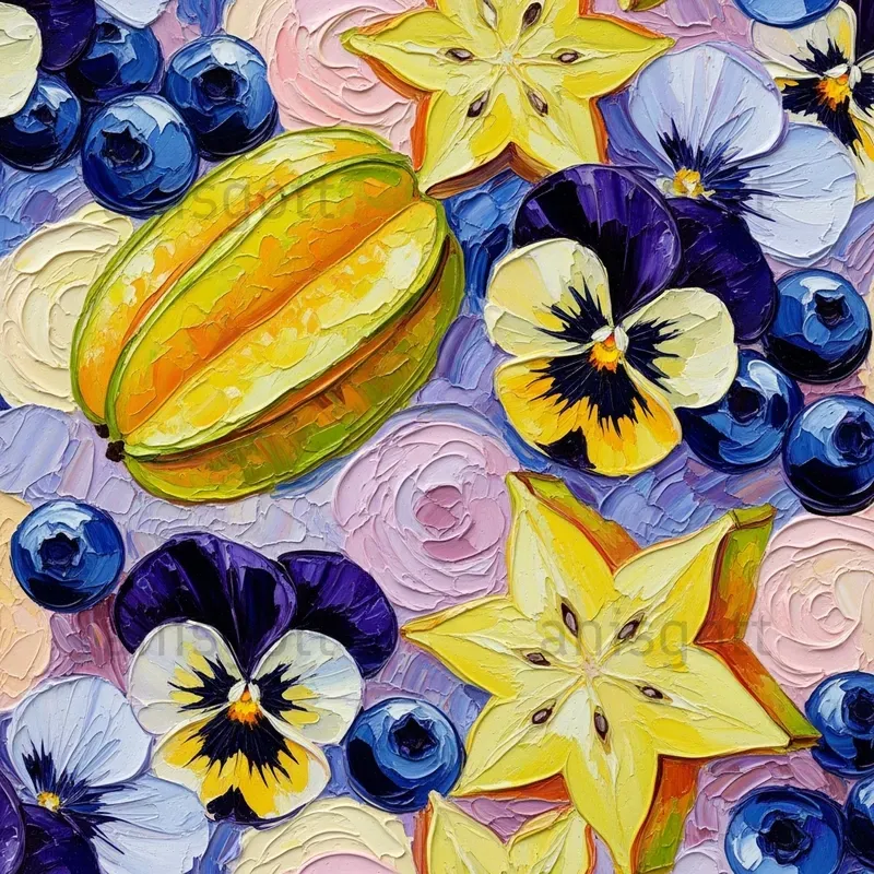 Vibrant Garden Impasto Seamless Patterns