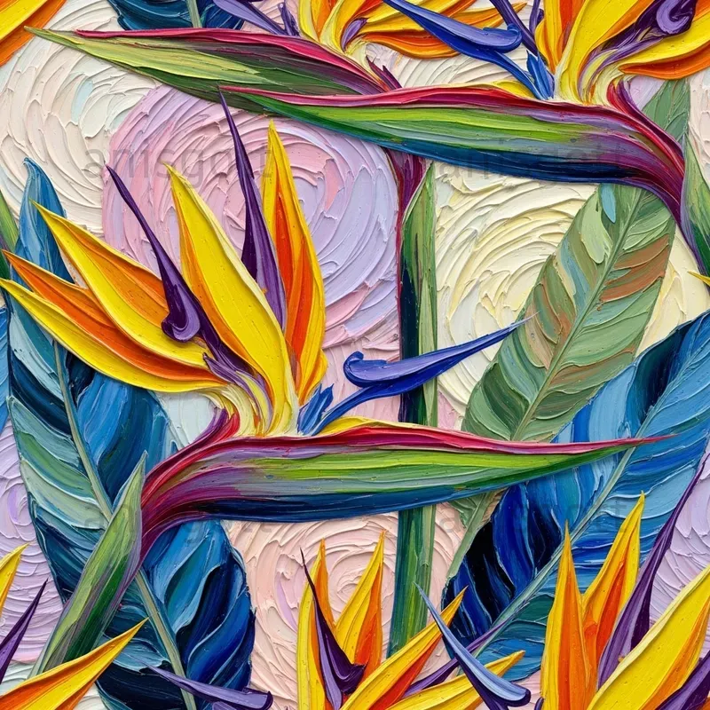 Vibrant Garden Impasto Seamless Patterns