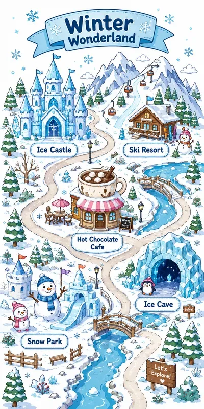 Cute Town Map Illustrations