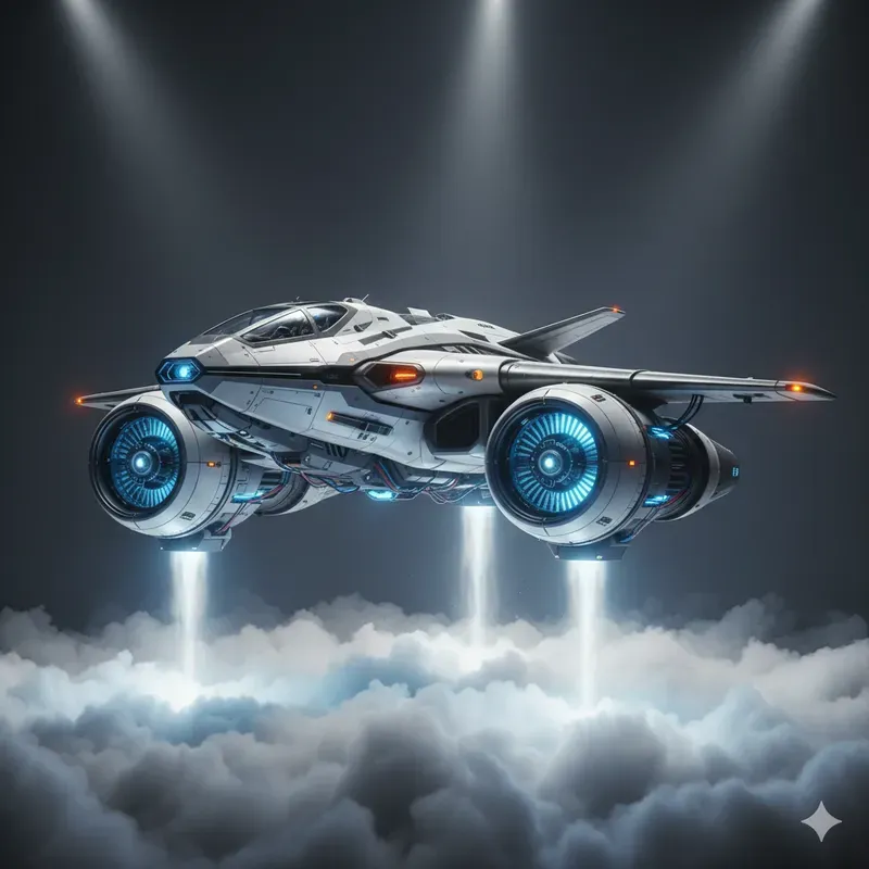 Futuristic Vtol Scifi Aircraft Render3Ds