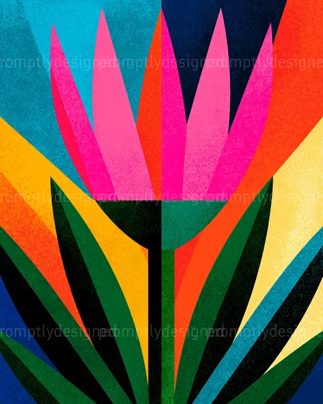 Retro Exotic Flower Designs