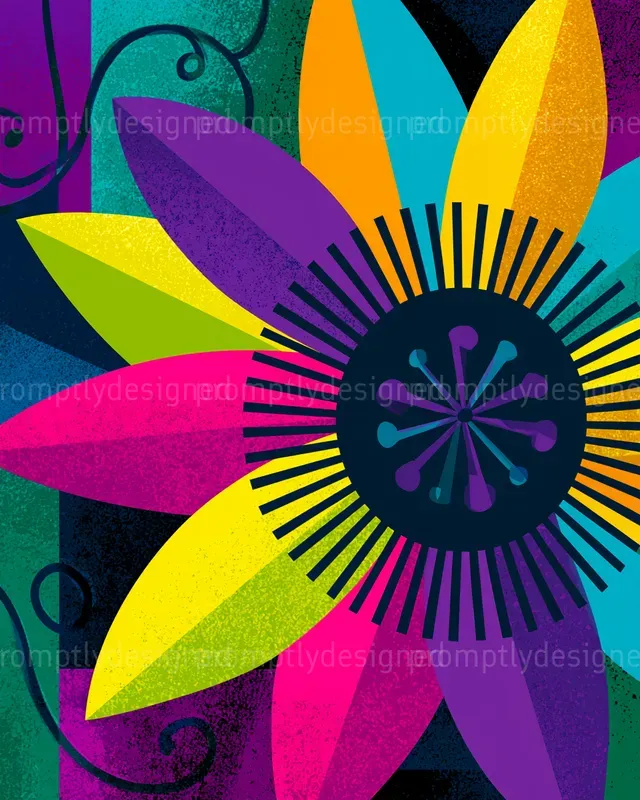 Retro Exotic Flower Designs