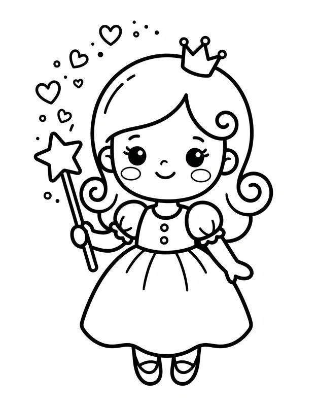 Kawaii Kids Coloring Book Generator