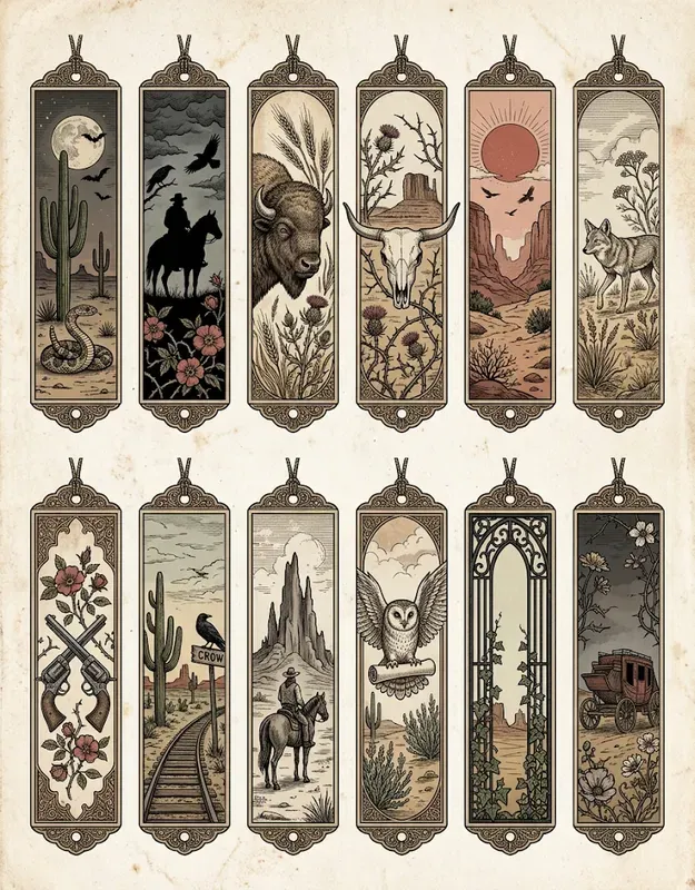 Vintage Western Bookmark Generator