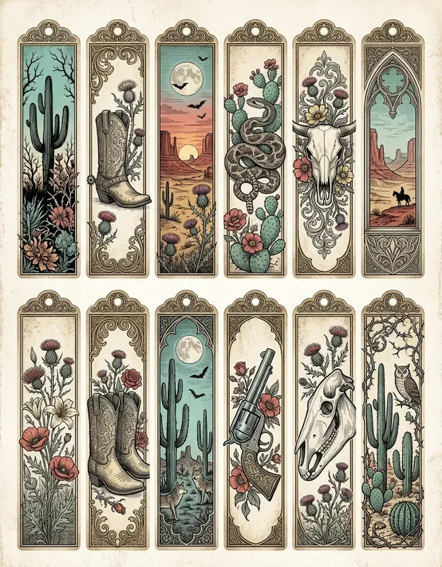 Vintage Western Bookmark Generator