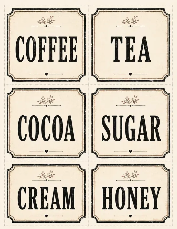 Rustic Farmhouse Mason Jar Labels