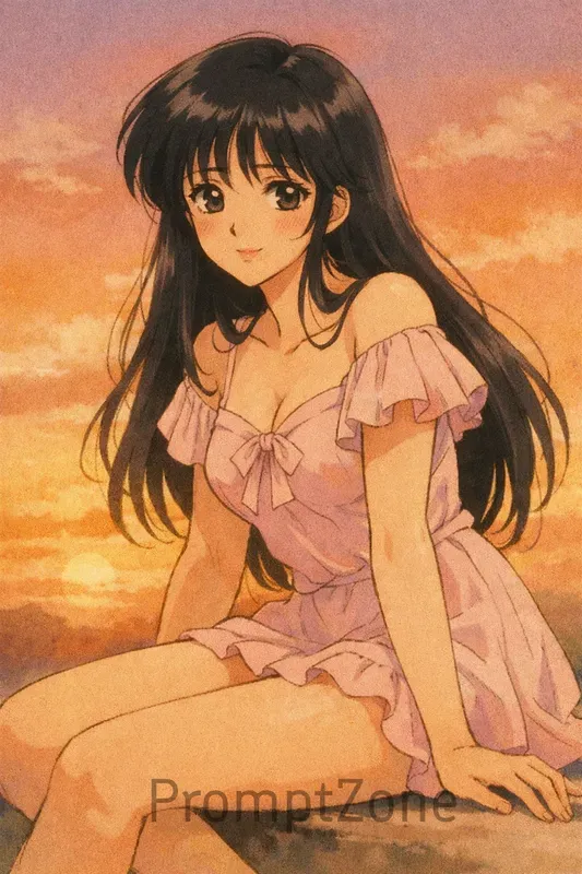 90s Beautiful Retro Anime Girl Portraits