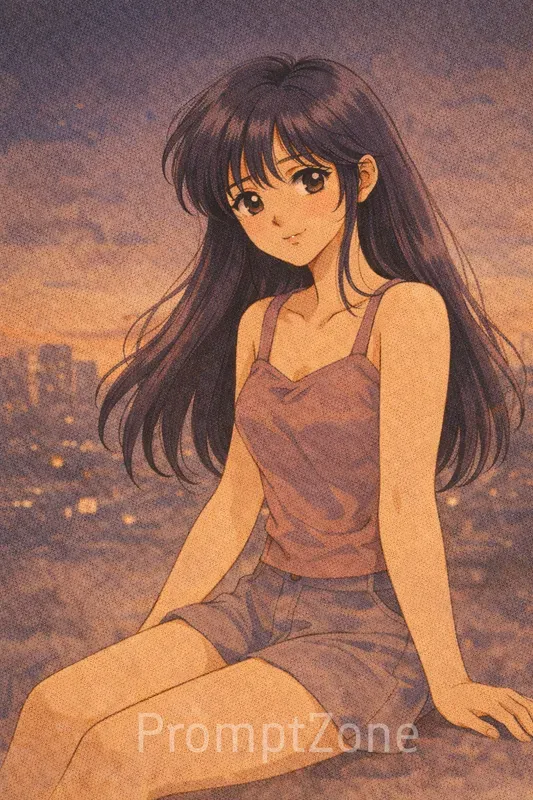 90s Beautiful Retro Anime Girl Portraits