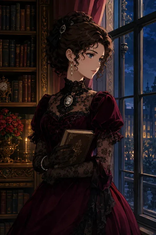Retro Anime Art Victorian Ladies