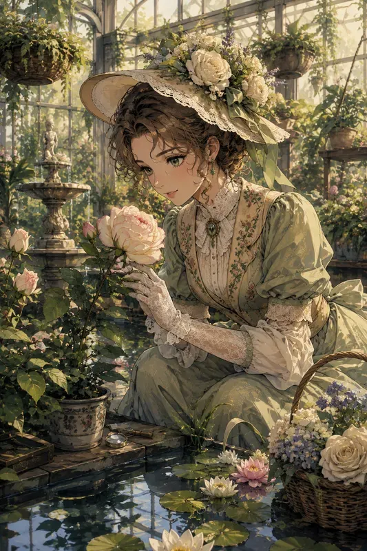 Retro Anime Art Victorian Ladies