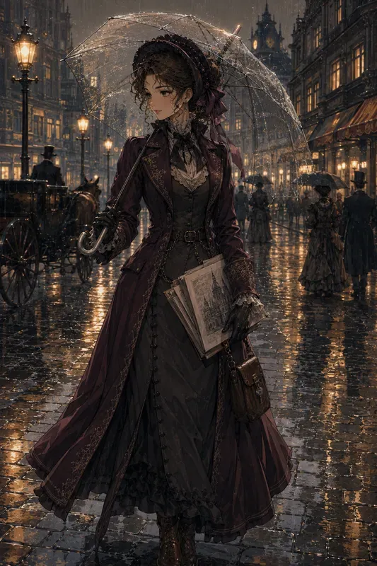 Retro Anime Art Victorian Ladies