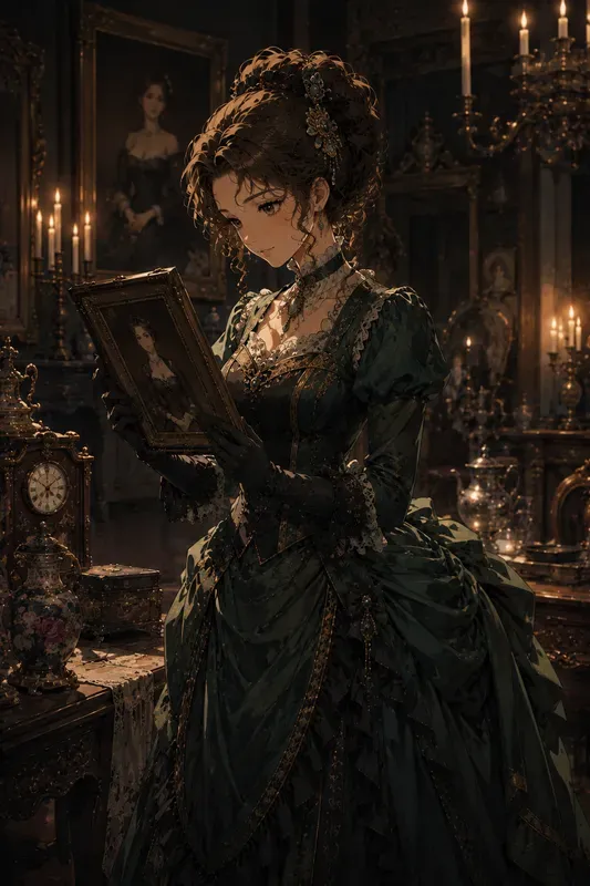 Retro Anime Art Victorian Ladies